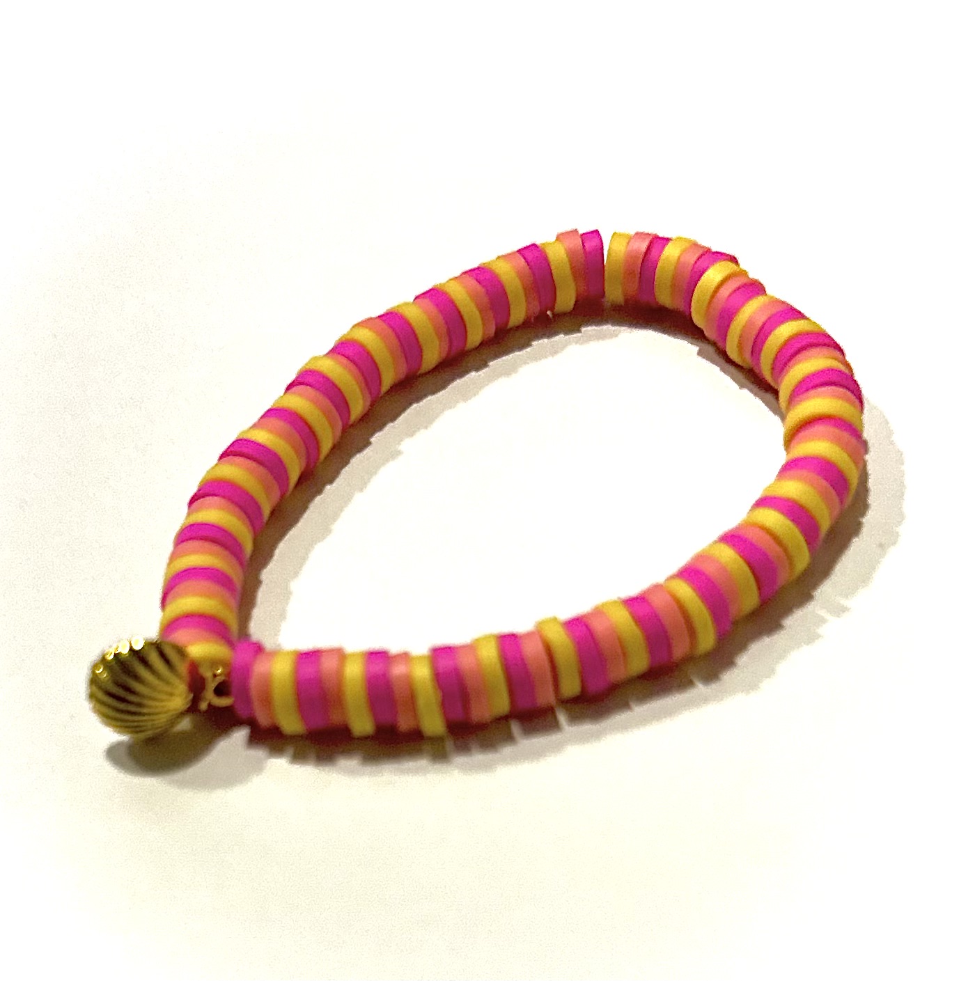 Colorful rainbow bracelet with disc beads